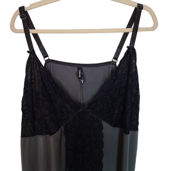 Torrid Womens 5X Gray Black Floral Lace Sleeveless Lingerie Sleepwear V-Neck - Picture 2 of 7